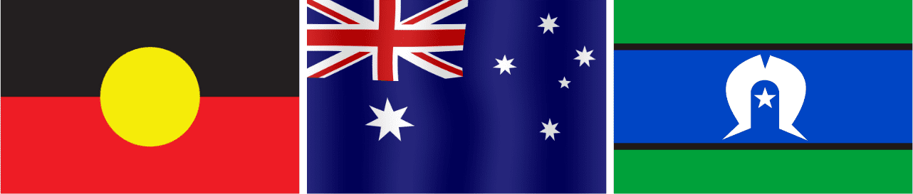 Aboriginal, Torres Strait, Australian flags